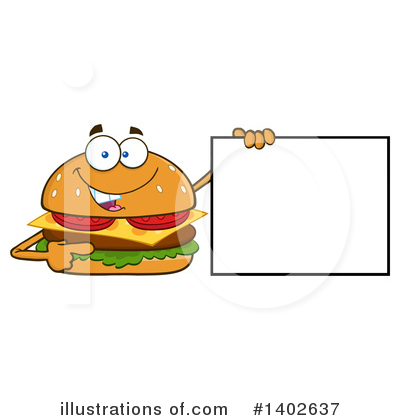 Royalty-Free (RF) Cheeseburger Mascot Clipart Illustration by Hit Toon - Stock Sample #1402637