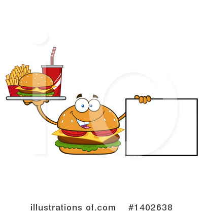 Royalty-Free (RF) Cheeseburger Mascot Clipart Illustration by Hit Toon - Stock Sample #1402638