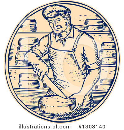 Royalty-Free (RF) Cheesemaker Clipart Illustration by patrimonio - Stock Sample #1303140