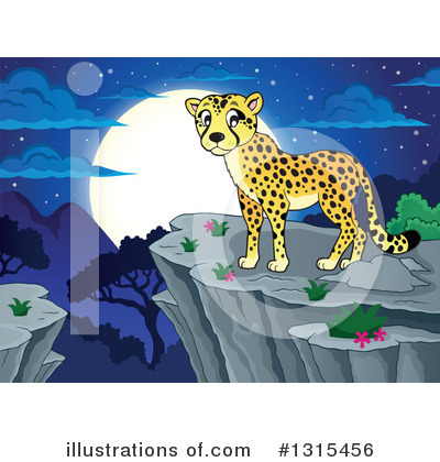 Royalty-Free (RF) Cheetah Clipart Illustration by visekart - Stock Sample #1315456