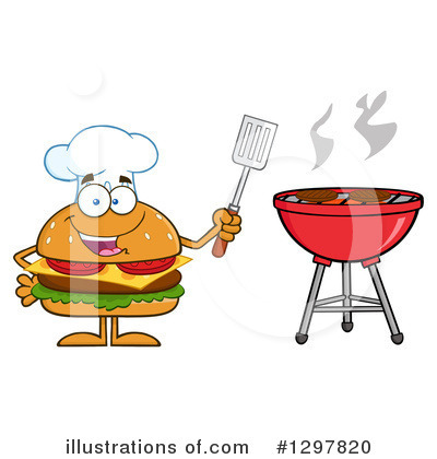 Royalty-Free (RF) Chef Cheeseburger Clipart Illustration by Hit Toon - Stock Sample #1297820