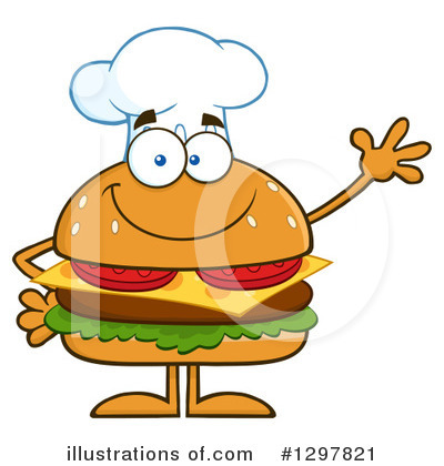 Royalty-Free (RF) Chef Cheeseburger Clipart Illustration by Hit Toon - Stock Sample #1297821