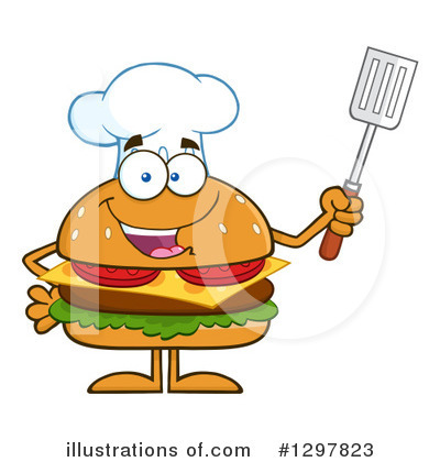Royalty-Free (RF) Chef Cheeseburger Clipart Illustration by Hit Toon - Stock Sample #1297823