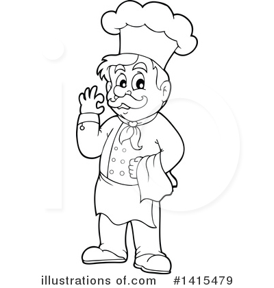 Royalty-Free (RF) Chef Clipart Illustration by visekart - Stock Sample #1415479