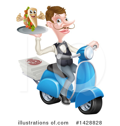 Pizza Delivery Clipart #1428828 by AtStockIllustration