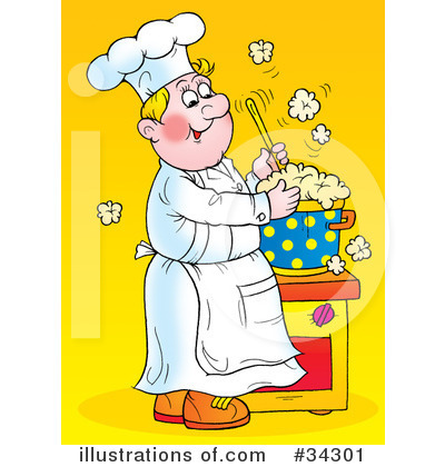 Royalty-Free (RF) Chef Clipart Illustration by Alex Bannykh - Stock Sample #34301