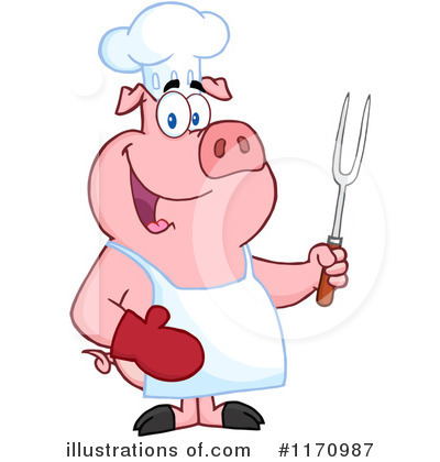 Royalty-Free (RF) Chef Pig Clipart Illustration by Hit Toon - Stock Sample #1170987