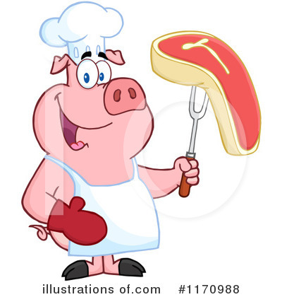 Royalty-Free (RF) Chef Pig Clipart Illustration by Hit Toon - Stock Sample #1170988