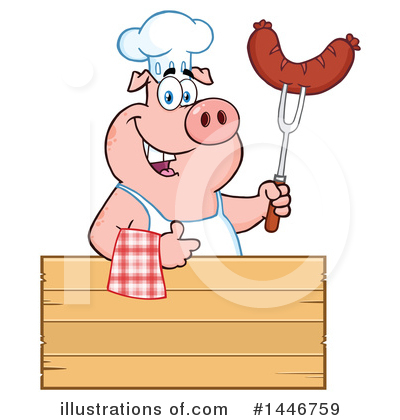 Royalty-Free (RF) Chef Pig Clipart Illustration by Hit Toon - Stock Sample #1446759