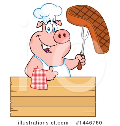 Royalty-Free (RF) Chef Pig Clipart Illustration by Hit Toon - Stock Sample #1446760
