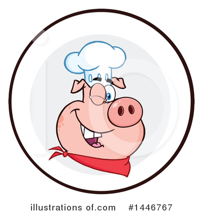 Royalty-Free (RF) Chef Pig Clipart Illustration by Hit Toon - Stock Sample #1446767