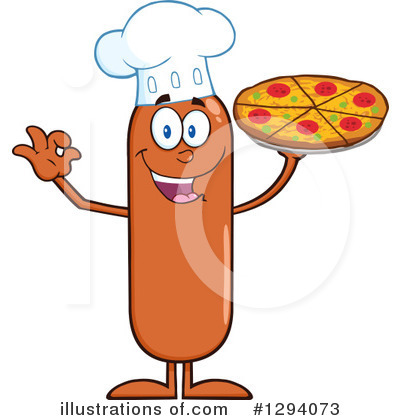 Royalty-Free (RF) Chef Sausage Clipart Illustration by Hit Toon - Stock Sample #1294073