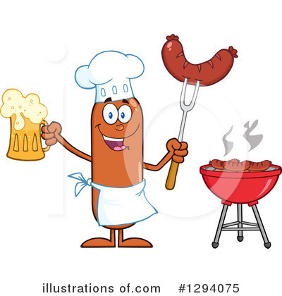 Royalty-Free (RF) Chef Sausage Clipart Illustration by Hit Toon - Stock Sample #1294075