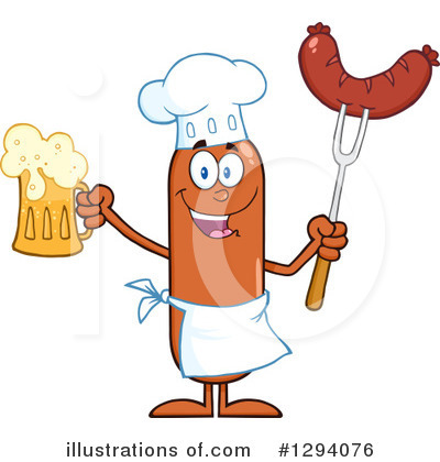 Sausage Character Clipart #1294076 by Hit Toon