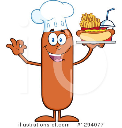 Royalty-Free (RF) Chef Sausage Clipart Illustration by Hit Toon - Stock Sample #1294077
