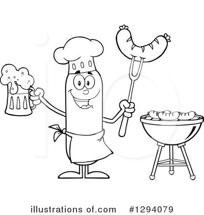 Royalty-Free (RF) Chef Sausage Clipart Illustration by Hit Toon - Stock Sample #1294079