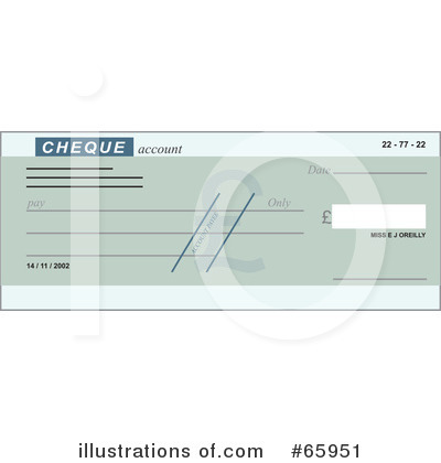 Royalty-Free (RF) Cheque Clipart Illustration by Prawny - Stock Sample #65951