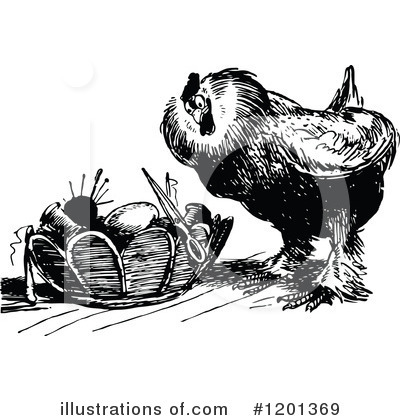 Royalty-Free (RF) Chicken Clipart Illustration by Prawny Vintage - Stock Sample #1201369