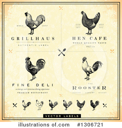 Royalty-Free (RF) Chicken Clipart Illustration by BestVector - Stock Sample #1306721