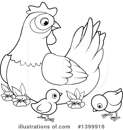 Royalty-Free (RF) Chicken Clipart Illustration by Pushkin - Stock Sample #1399916