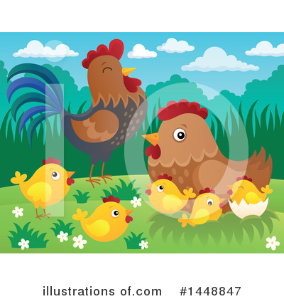 Royalty-Free (RF) Chicken Clipart Illustration by visekart - Stock Sample #1448847