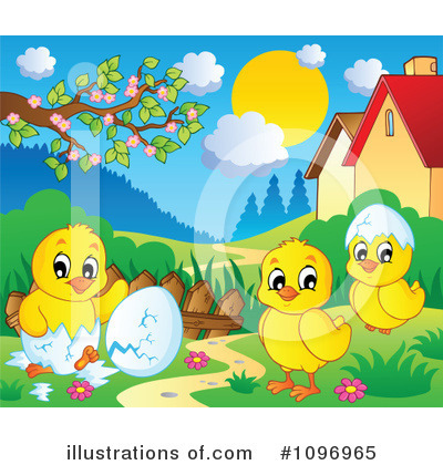 Royalty-Free (RF) Chicks Clipart Illustration by visekart - Stock Sample #1096965