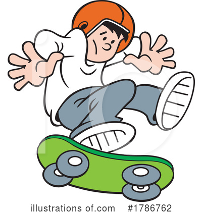 Skateboarding Clipart #1786762 by Johnny Sajem