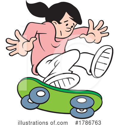 Skateboarding Clipart #1786763 by Johnny Sajem