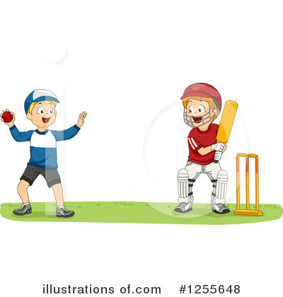 Cricket Players Clipart #1255648 by BNP Design Studio