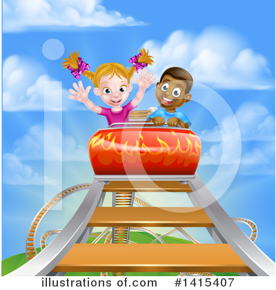 Roller Coaster Clipart #1415407 by AtStockIllustration