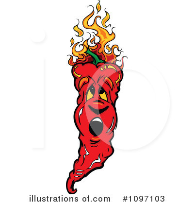 Royalty-Free (RF) Chili Pepper Clipart Illustration by Chromaco - Stock Sample #1097103