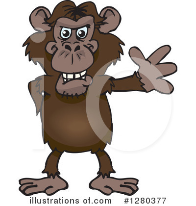 Royalty-Free (RF) Chimpanzee Clipart Illustration by Dennis Holmes Designs - Stock Sample #1280377