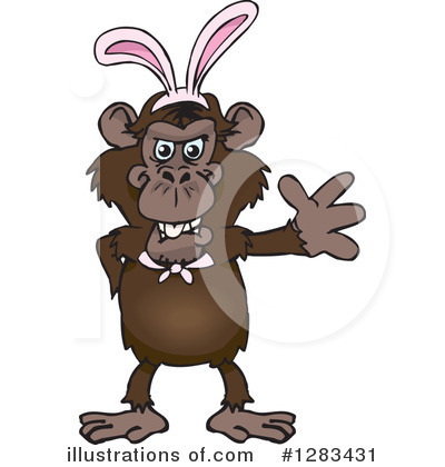 Royalty-Free (RF) Chimpanzee Clipart Illustration by Dennis Holmes Designs - Stock Sample #1283431