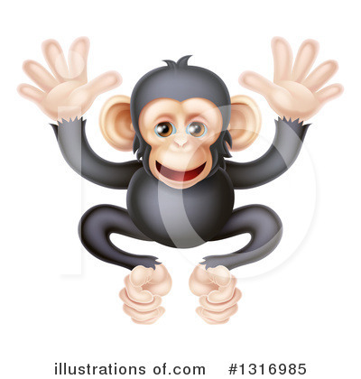 Royalty-Free (RF) Chimpanzee Clipart Illustration by AtStockIllustration - Stock Sample #1316985
