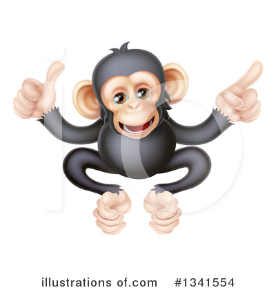 Royalty-Free (RF) Chimpanzee Clipart Illustration by AtStockIllustration - Stock Sample #1341554