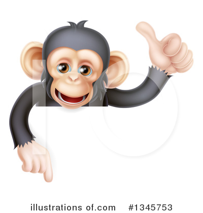 Royalty-Free (RF) Chimpanzee Clipart Illustration by AtStockIllustration - Stock Sample #1345753