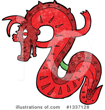 Royalty-Free (RF) Chinese Dragon Clipart Illustration by lineartestpilot - Stock Sample #1337128
