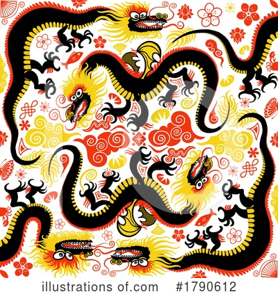 Royalty-Free (RF) Chinese Dragon Clipart Illustration by Zooco - Stock Sample #1790612