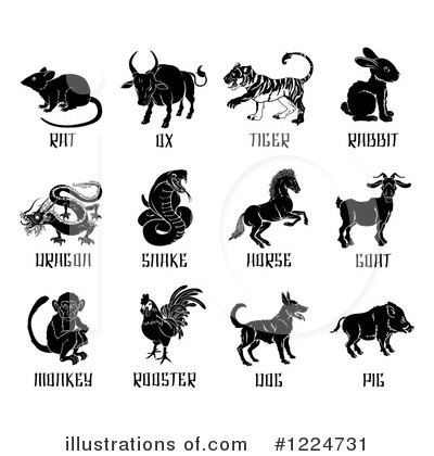 Royalty-Free (RF) Chinese Zodiac Clipart Illustration by AtStockIllustration - Stock Sample #1224731