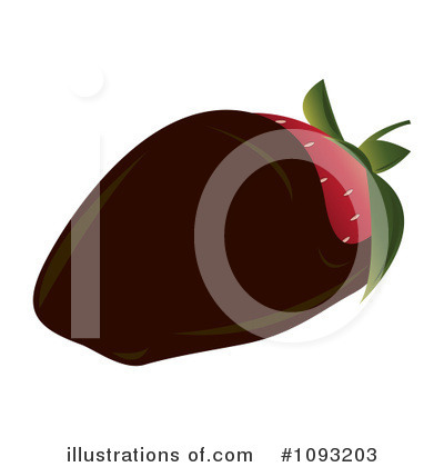 Royalty-Free (RF) Chocolate Dipped Strawberry Clipart Illustration by Randomway - Stock Sample #1093203