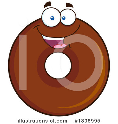 Royalty-Free (RF) Chocolate Donut Character Clipart Illustration by Hit Toon - Stock Sample #1306995