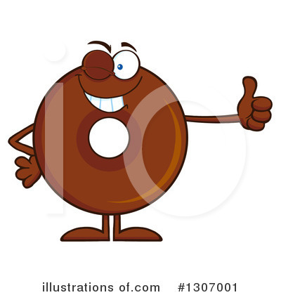Royalty-Free (RF) Chocolate Donut Character Clipart Illustration by Hit Toon - Stock Sample #1307001