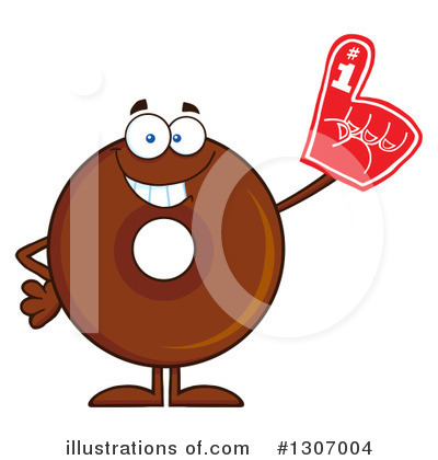 Royalty-Free (RF) Chocolate Donut Character Clipart Illustration by Hit Toon - Stock Sample #1307004