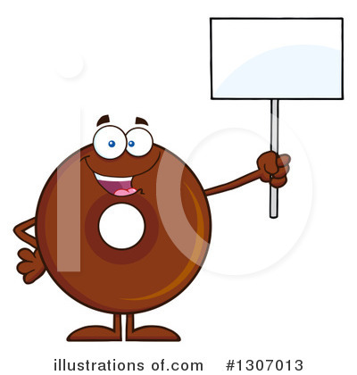 Royalty-Free (RF) Chocolate Donut Character Clipart Illustration by Hit Toon - Stock Sample #1307013