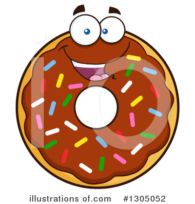 Royalty-Free (RF) Chocolate Sprinkle Donut Clipart Illustration by Hit Toon - Stock Sample #1305052