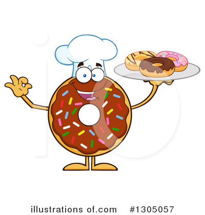 Royalty-Free (RF) Chocolate Sprinkle Donut Clipart Illustration by Hit Toon - Stock Sample #1305057