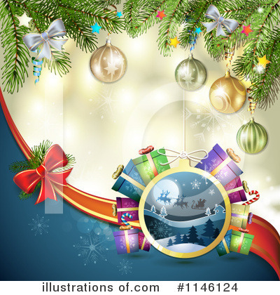 Royalty-Free (RF) Christmas Background Clipart Illustration by merlinul - Stock Sample #1146124