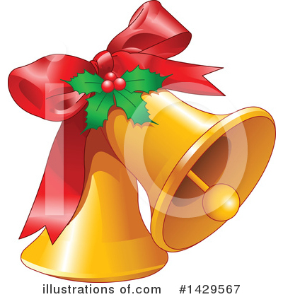 Royalty-Free (RF) Christmas Bell Clipart Illustration by Pushkin - Stock Sample #1429567
