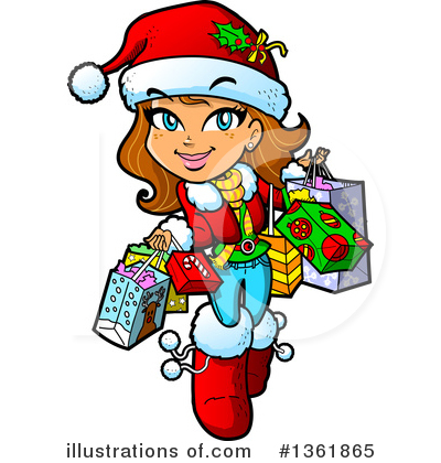 Christmas Shopping Clipart #1361865 by Clip Art Mascots