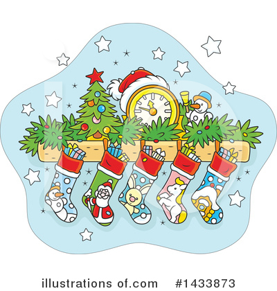 Christmas Stockings Clipart #1433873 by Alex Bannykh